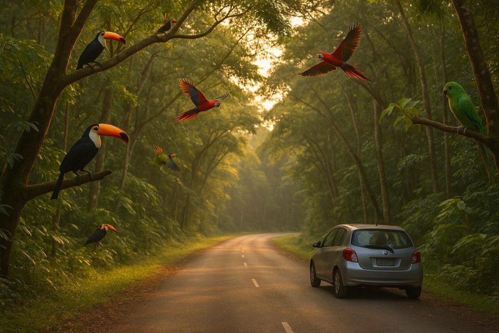 Amoureux des oiseaux : observez la faune guyanaise en voiture